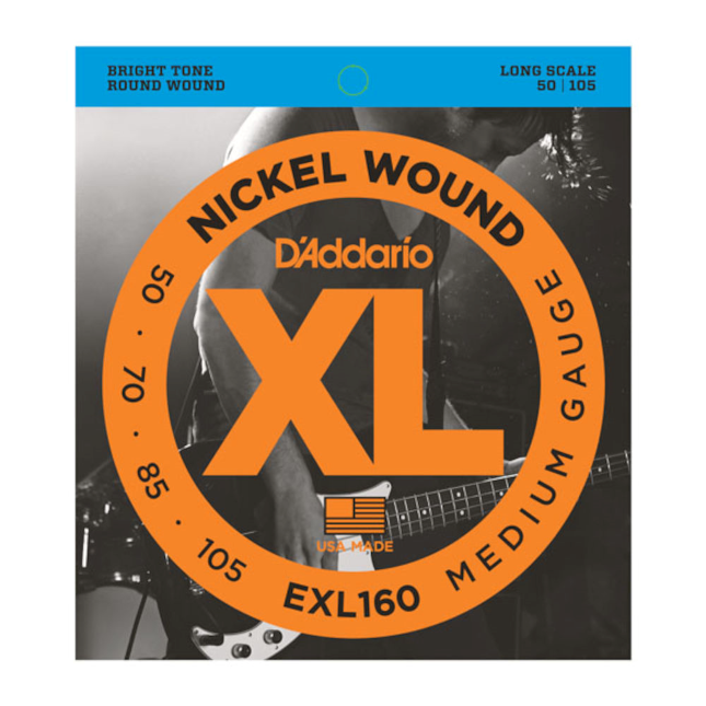 D'Addario EXL160 Nickel Wound Bass, Medium, 50-105, Long Scale