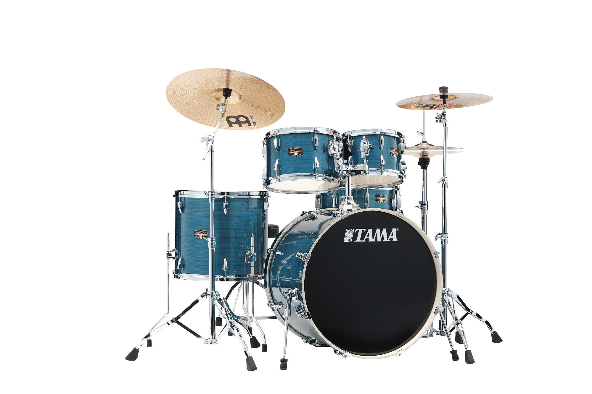 TAMA Imperialstar Drum Set 22" 5 teilig - Hairline Blue + Becken, Hardware + Hocker
