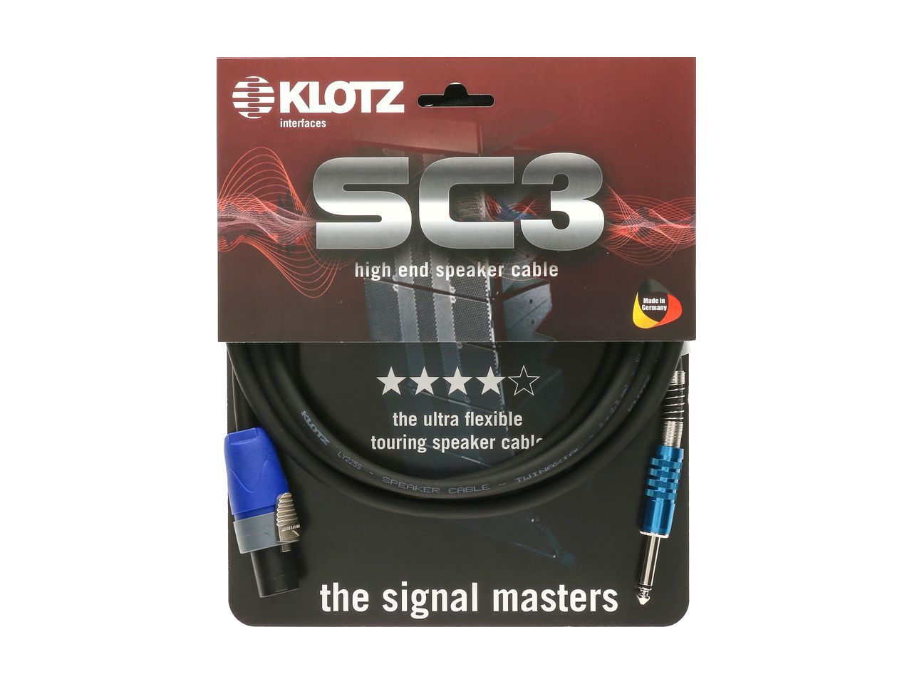 Klotz SC3 High End Lautsprecherkabel Speakon auf Klinke 15m