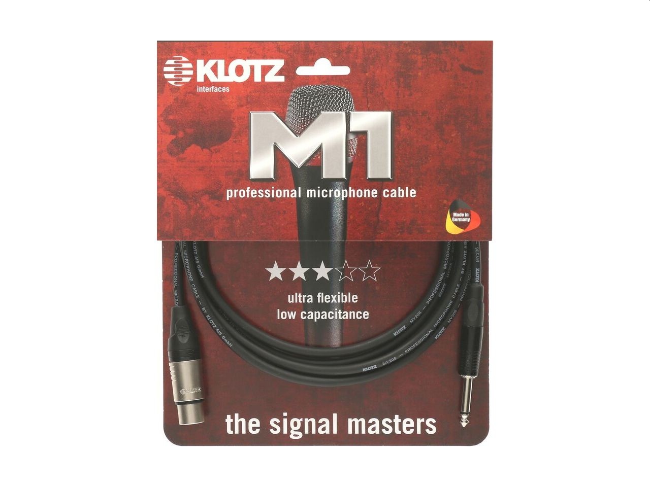 Klotz M1 Mikrofonkabel XLR female an 6,3mm Klinke mono 2m