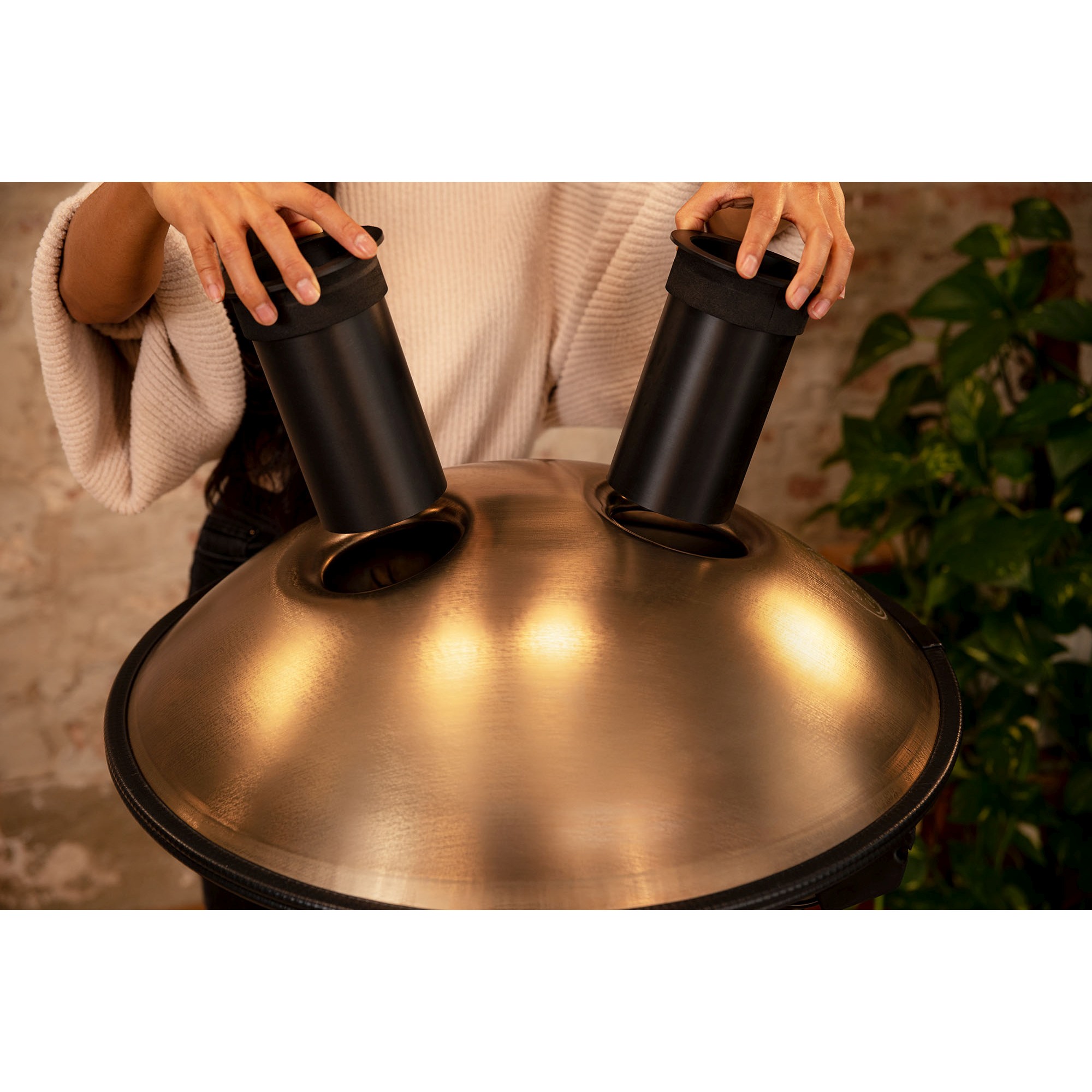 MEINL Sonic Energy Sensory Handpan Stainless Steel C# Moll 9 Töne 432 Hz - Vintage Gold