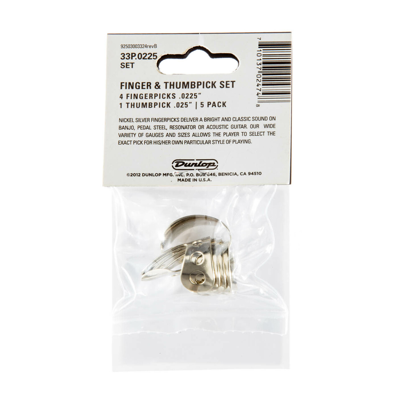 Dunlop Finger & Thumbpick Set Nickel Silver .0225"