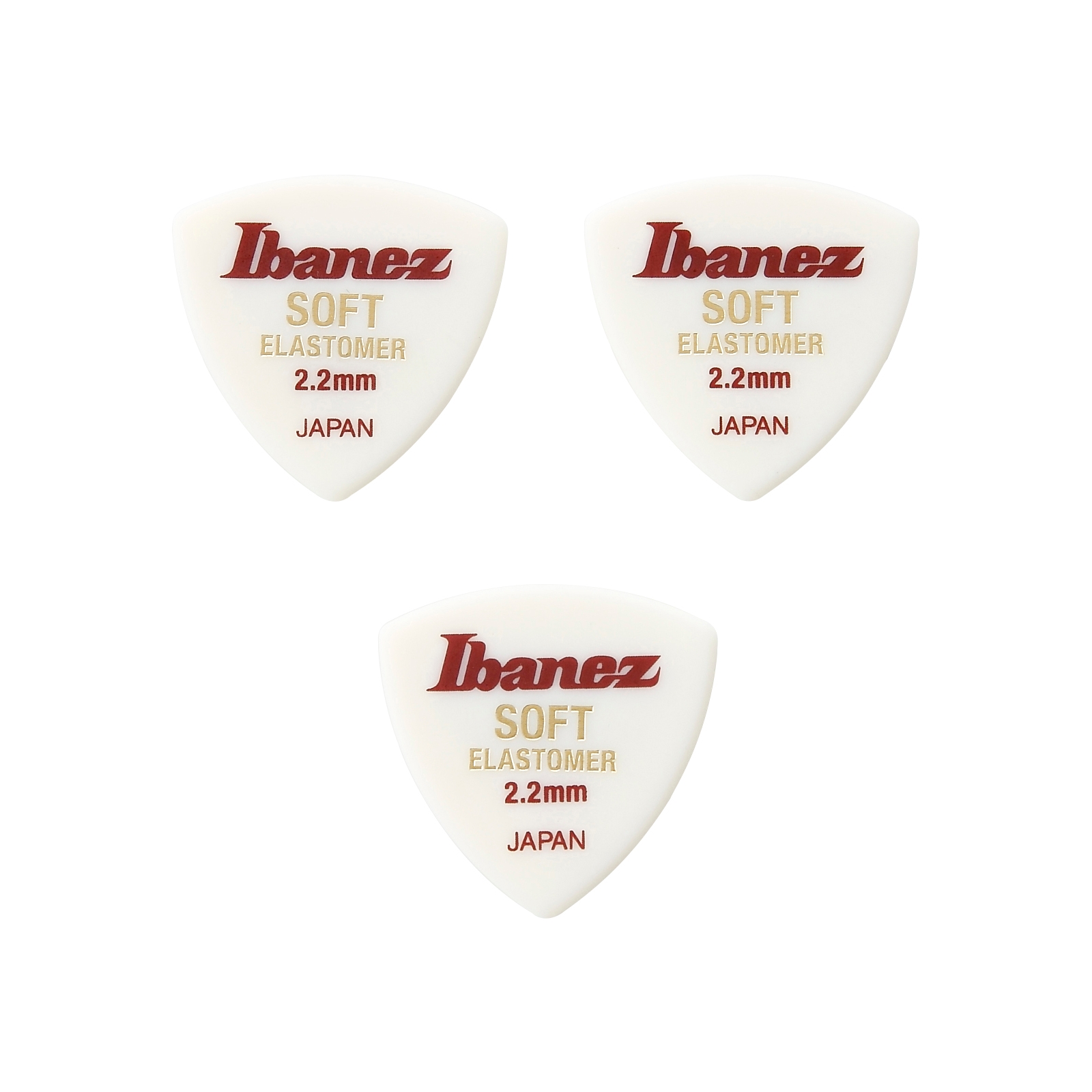 IBANEZ Elastomer Triangel Plektren 2,2mm Soft 3 Stück