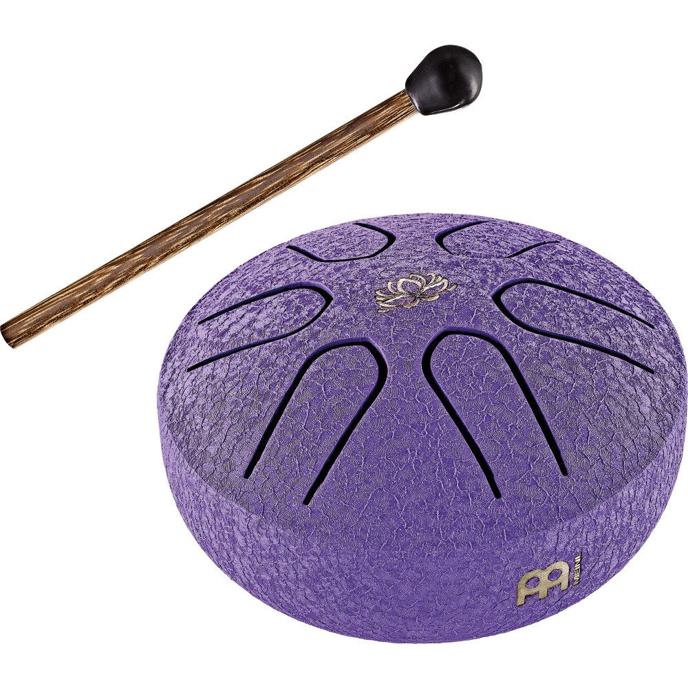 MEINL Sonic Energy Pocket Steel Tongue Drum A Dur, 6 Töne - Violett, Lotusblume / 3"/7,6 cm