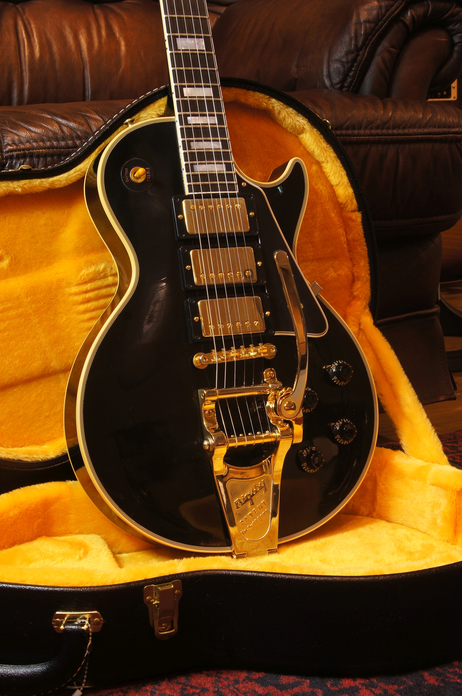 Gibson Murphy Labs 1957 Les Paul Custom 3-Pickup Ebony Light Aged