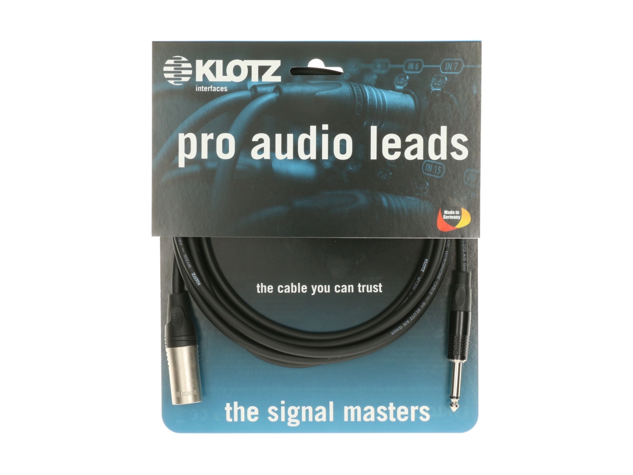 Klotz M1 Audiokabel XLR male an 6,3mm Klinke 2m