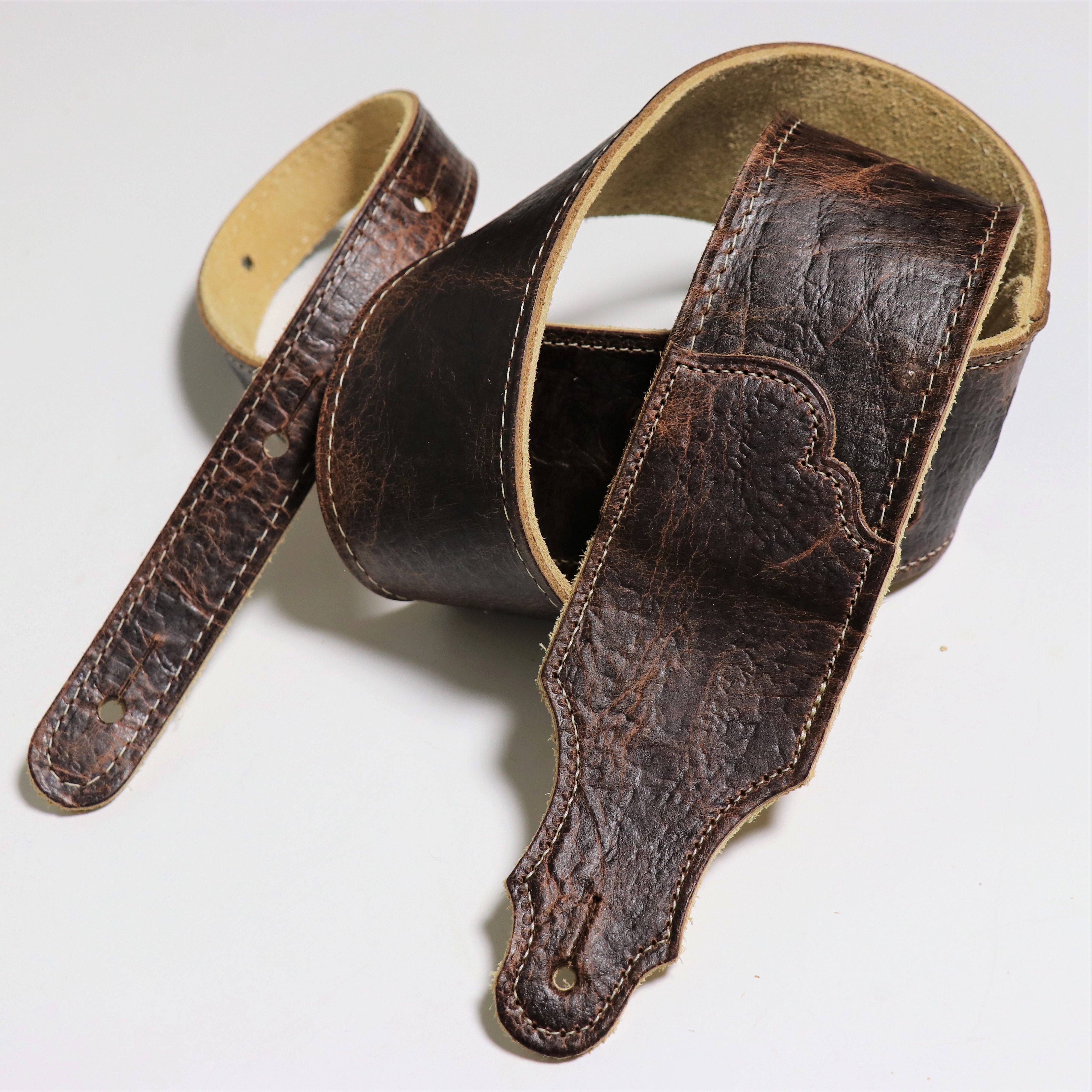 Franklin Guitar Strap Chocolate American Bison Leather