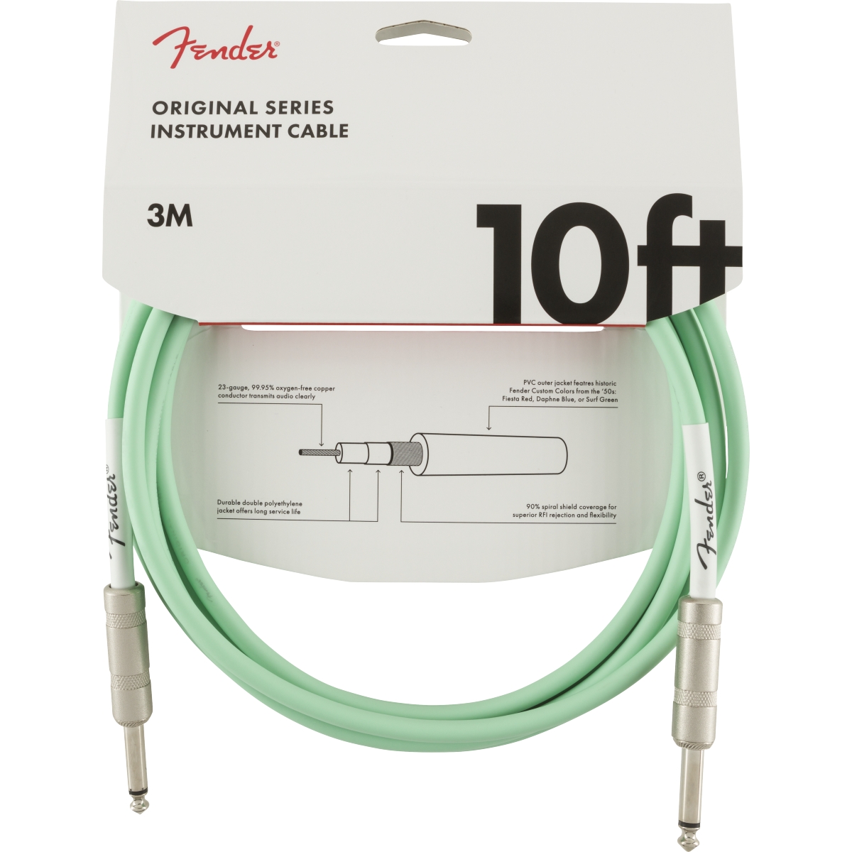 Fender Original Series Instrumentenkabel surf green 3m