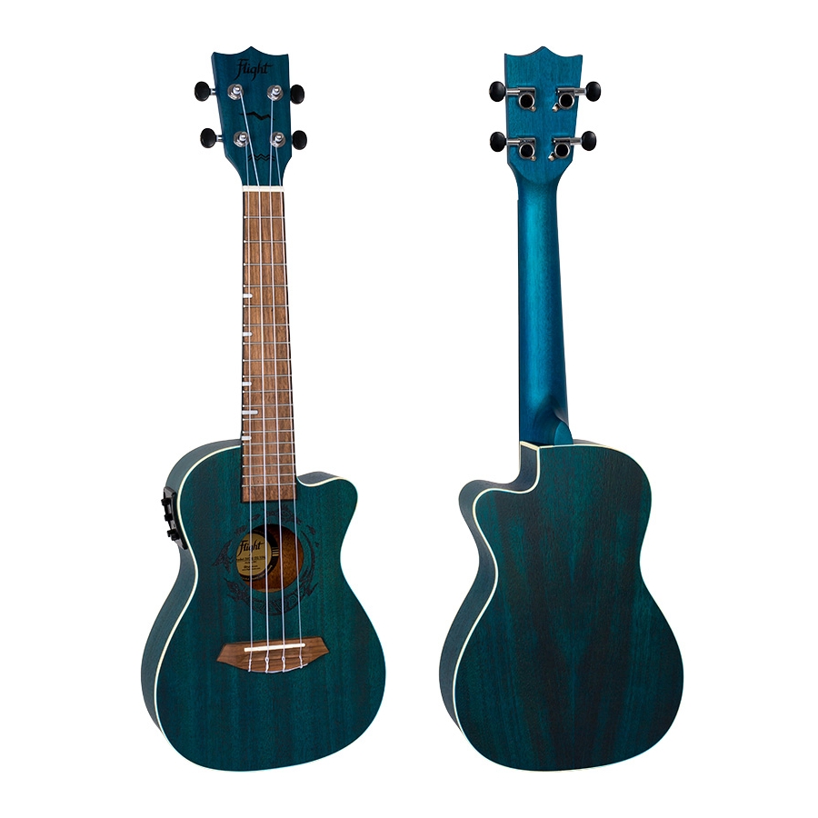 Flight Ukulele DUC 380 CEQ Konzert Topaz inklusive Tasche