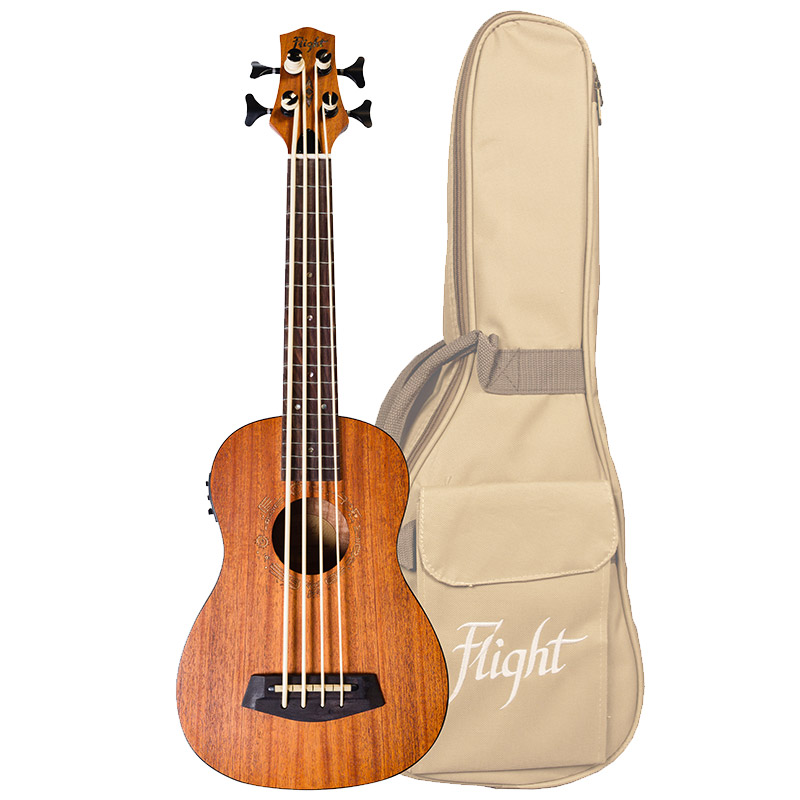Flight DUBS Bass-Ukulele mit Tasche