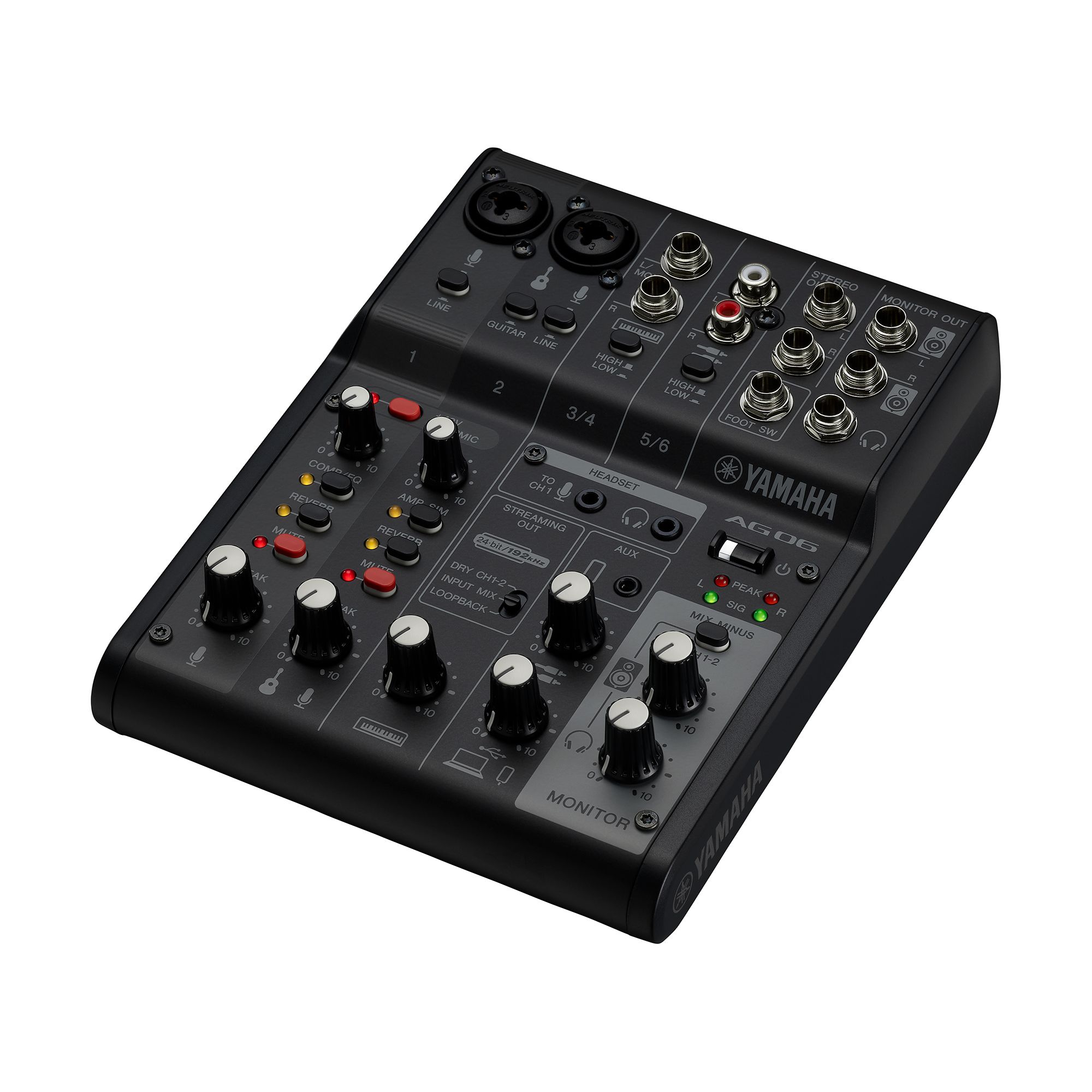 Yamaha AG06 MK2 Black  USB Recording und Live Streaming Mischpult