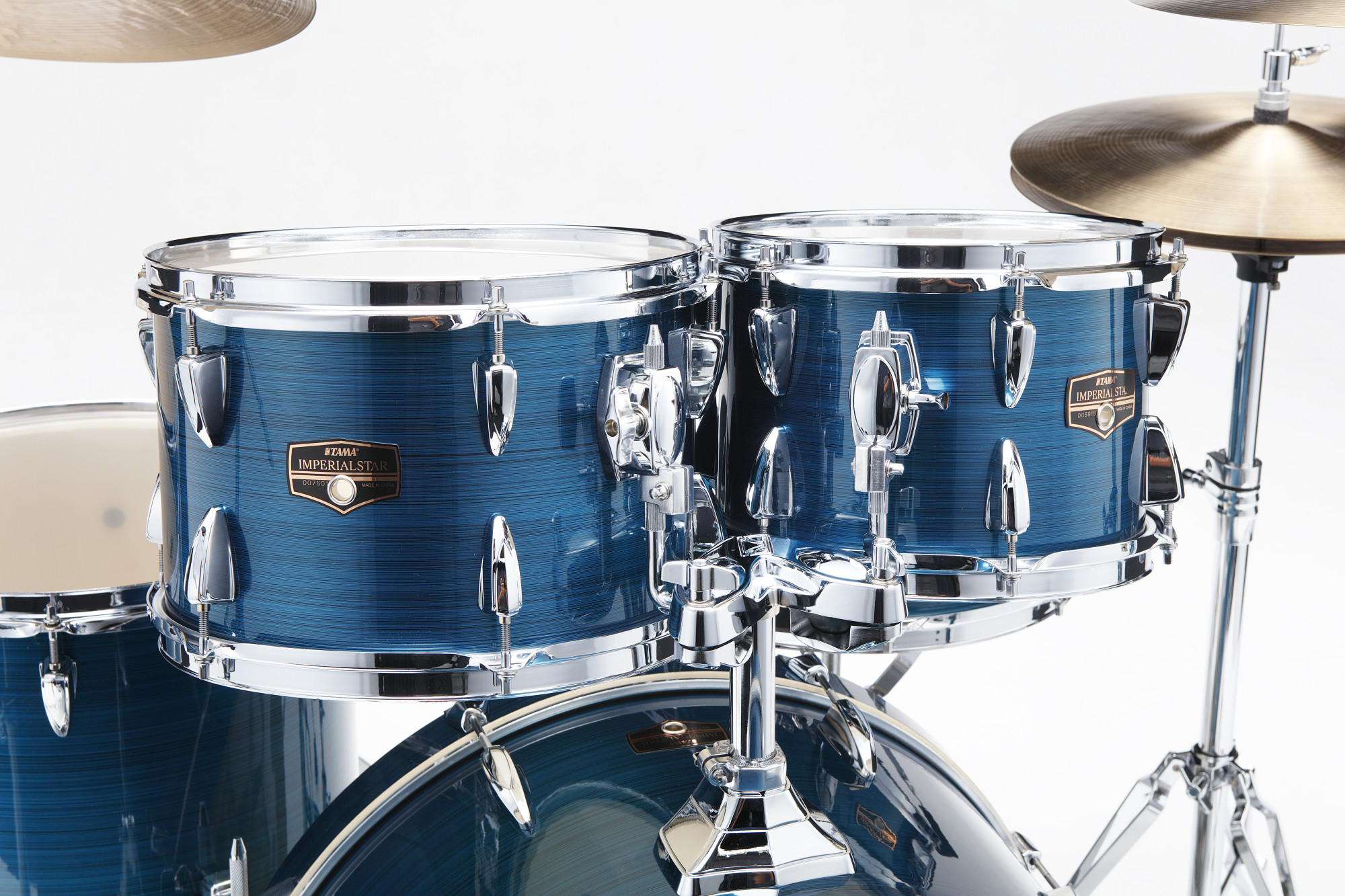 TAMA Imperialstar Drum Set 22" 5 teilig - Hairline Blue + Becken, Hardware + Hocker