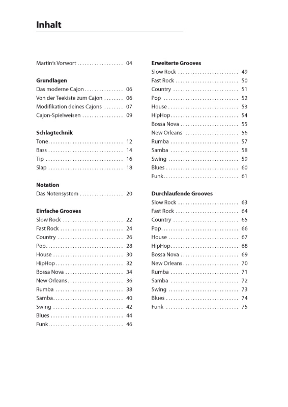 Cajon-Schule (+QR-Codes)