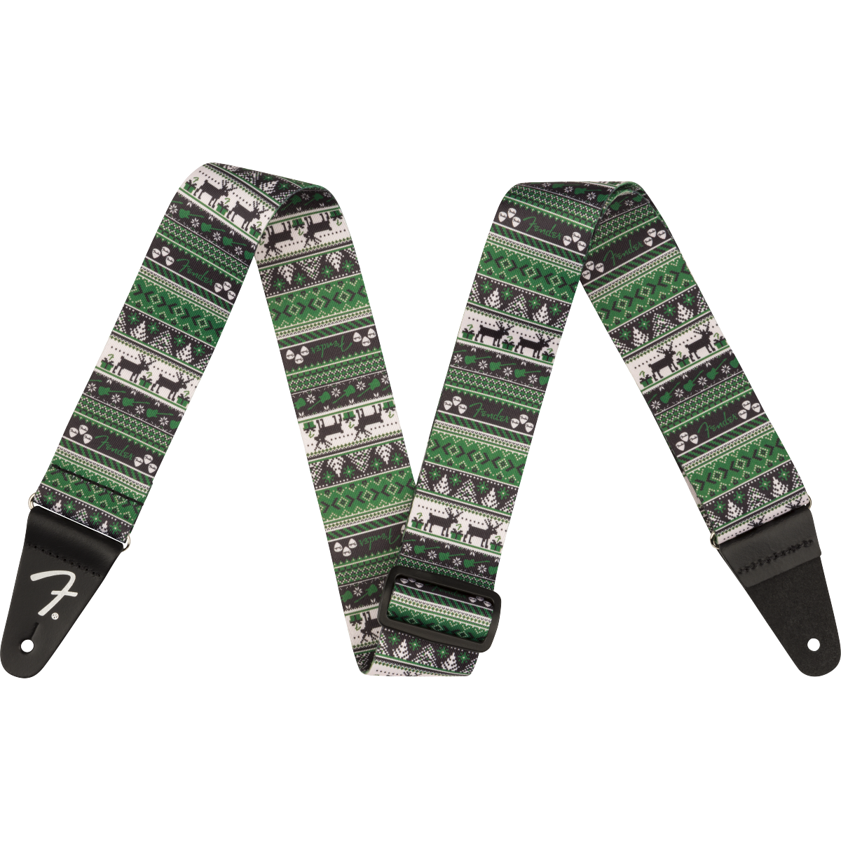 Fender Gitarrengurt Ugly Xmas Sweater Strap, Green Fair Isle