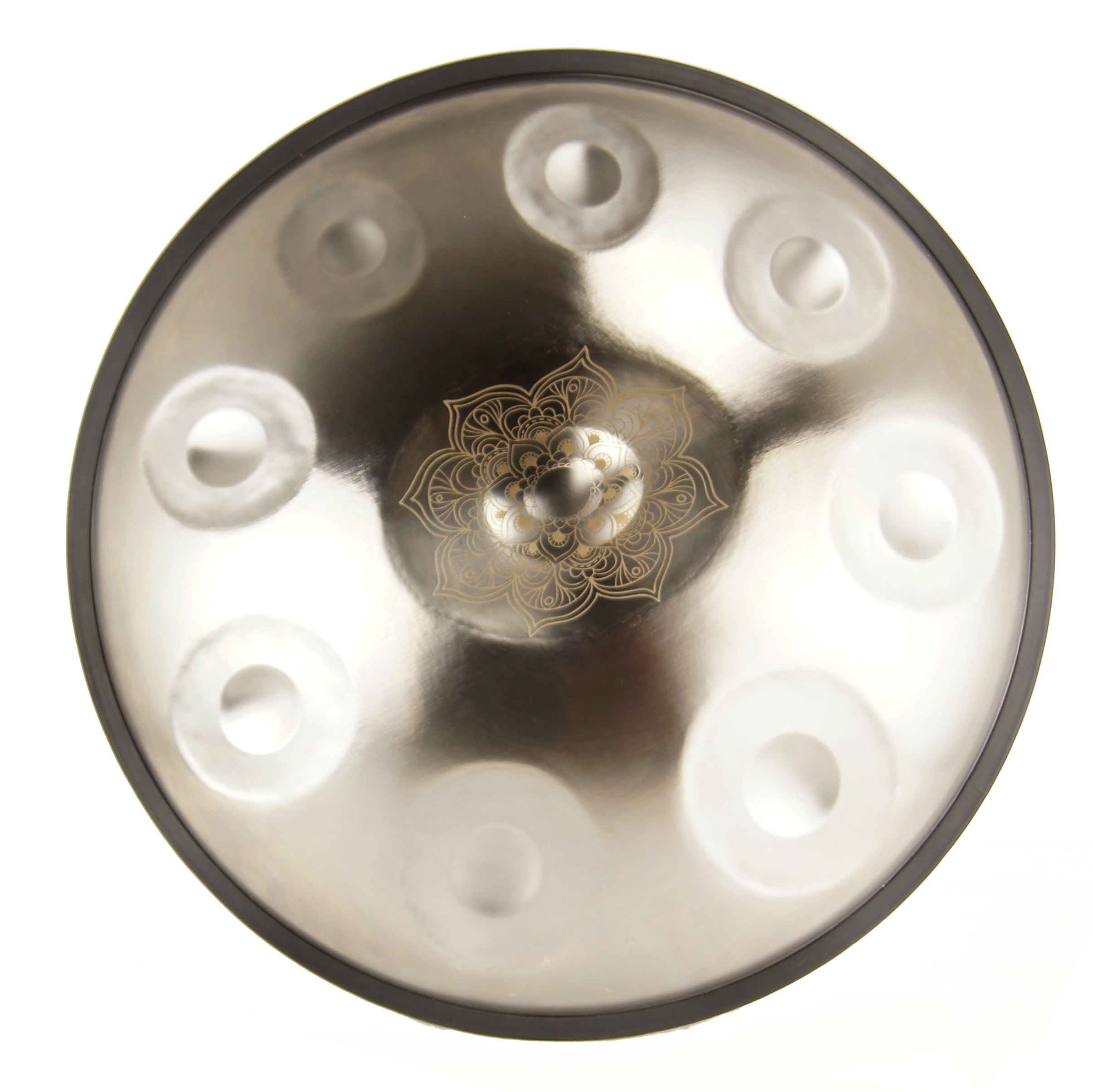 Ugur Handpan D-Celtic Minor, Silber mit Gravur, inklusive Tasche