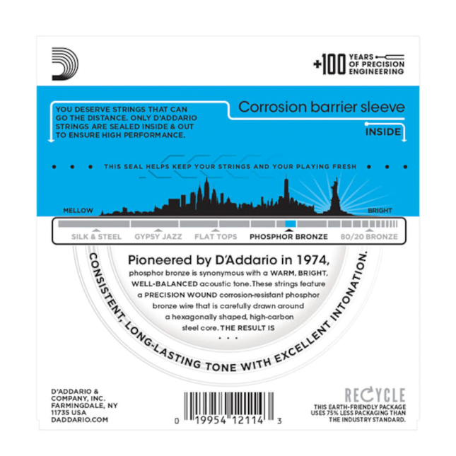 D'Addario EJ16 Phosphor Bronze light 12-53