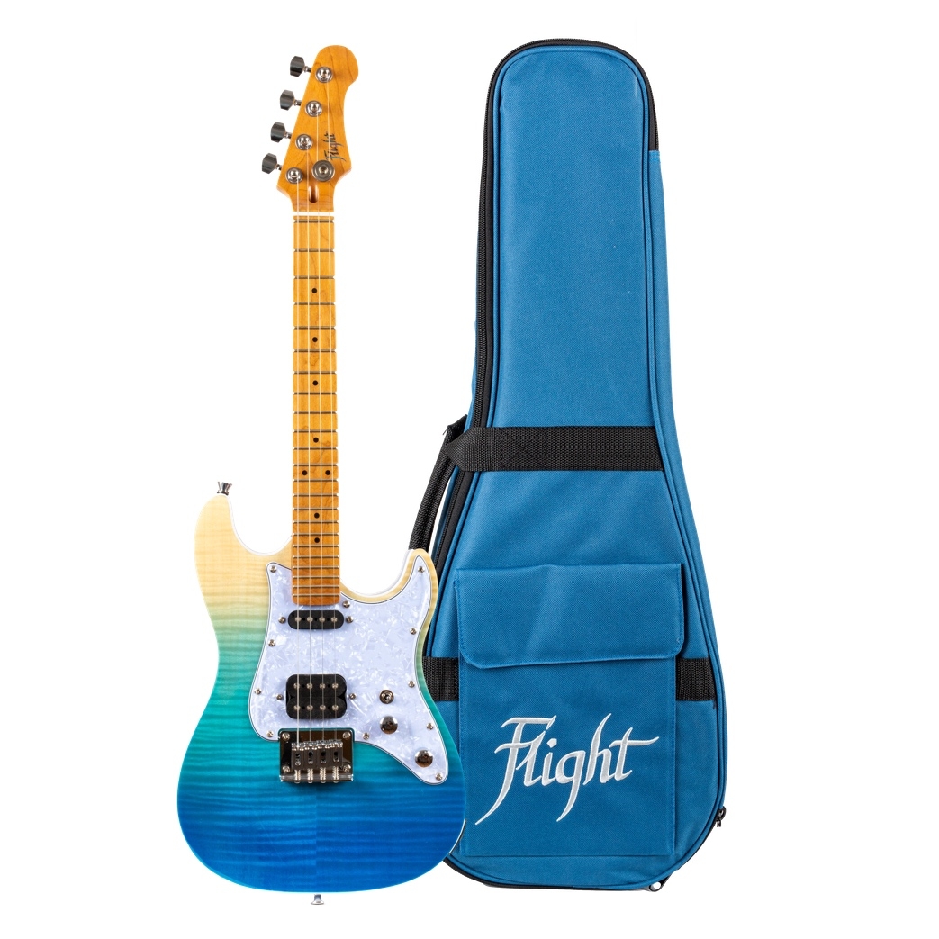 Flight Electric Ukulele Pathfinder Tenor Transparent Blue