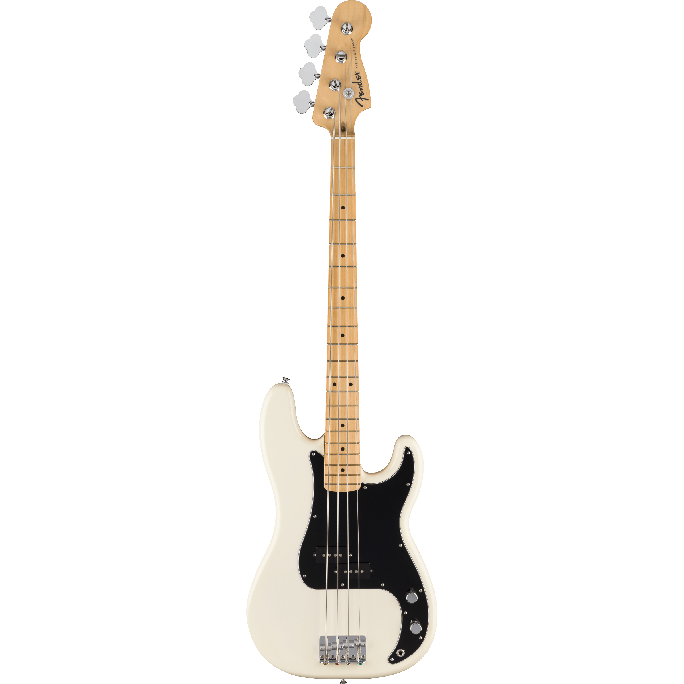 Standard Precision Bass®, Maple Fingerboard, Black Pickguard, Olympic White