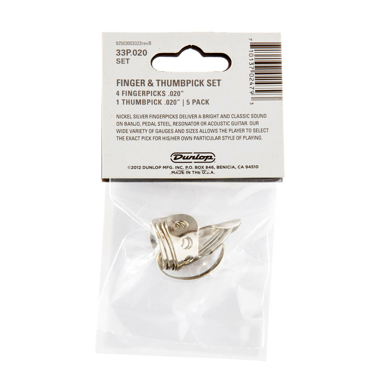 Dunlop Finger & Thumbpick Set Nickel Silver .020"