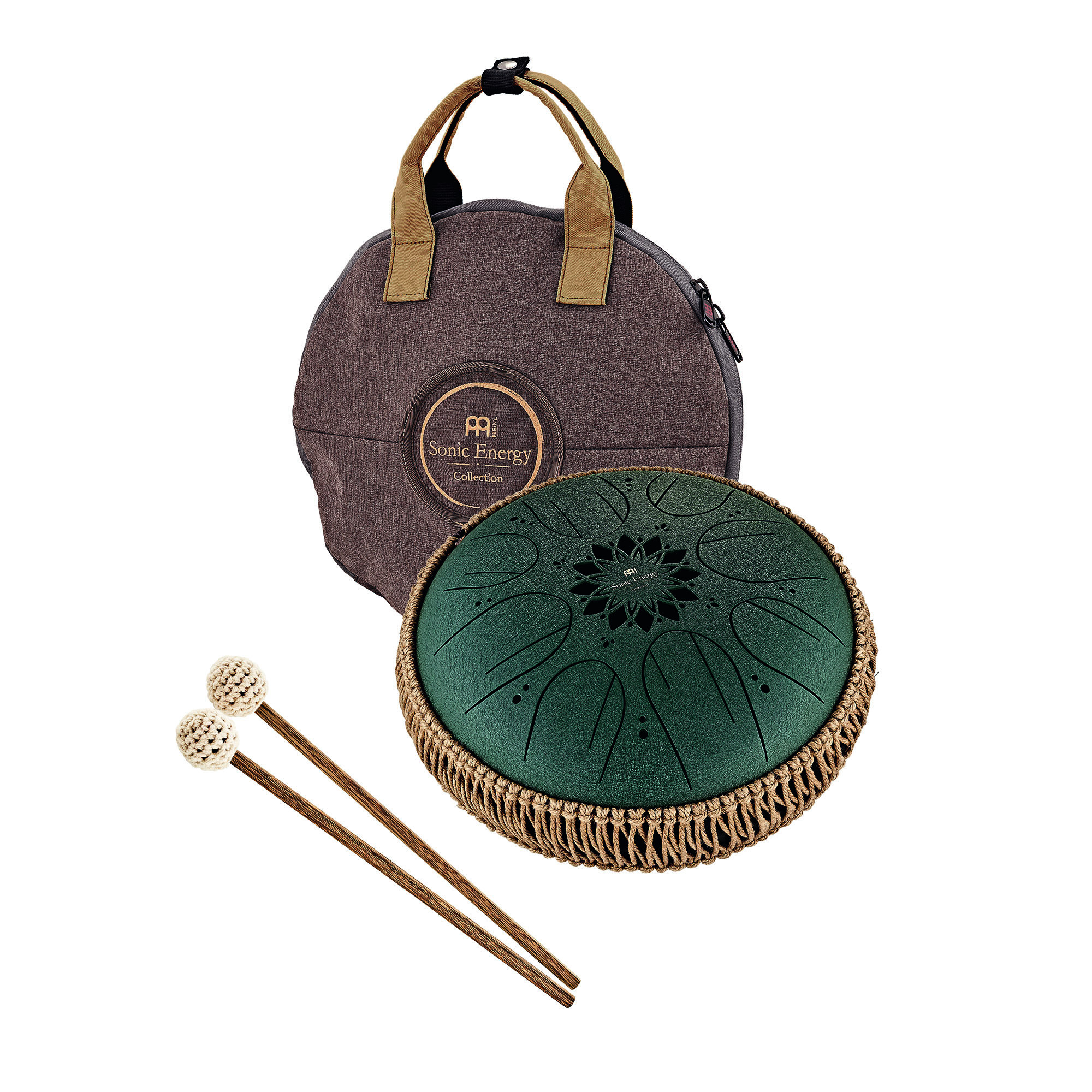 MEINL Sonic Energy Medium Octave Steel Tongue Drum, dark green F# Moll (432 Hz), 8 Töne, 10" / 25 cm