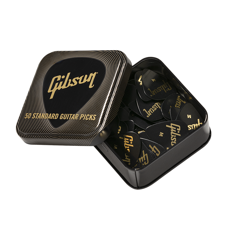 Gibson Standard Pick Tin - Plectrendose mit 50 Stk. medium