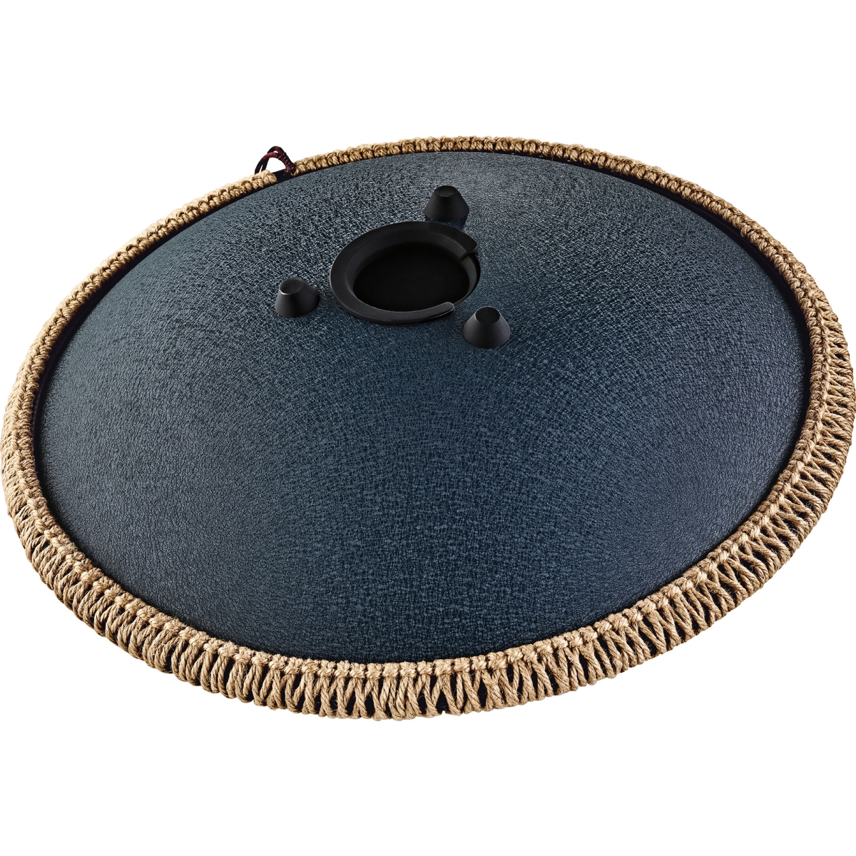 MEINL Sonic Energy Octave Steel Tongue Drum D-Amara, navy blue, graviertes Blumendesign, 9 Töne, 16" / 40 cm