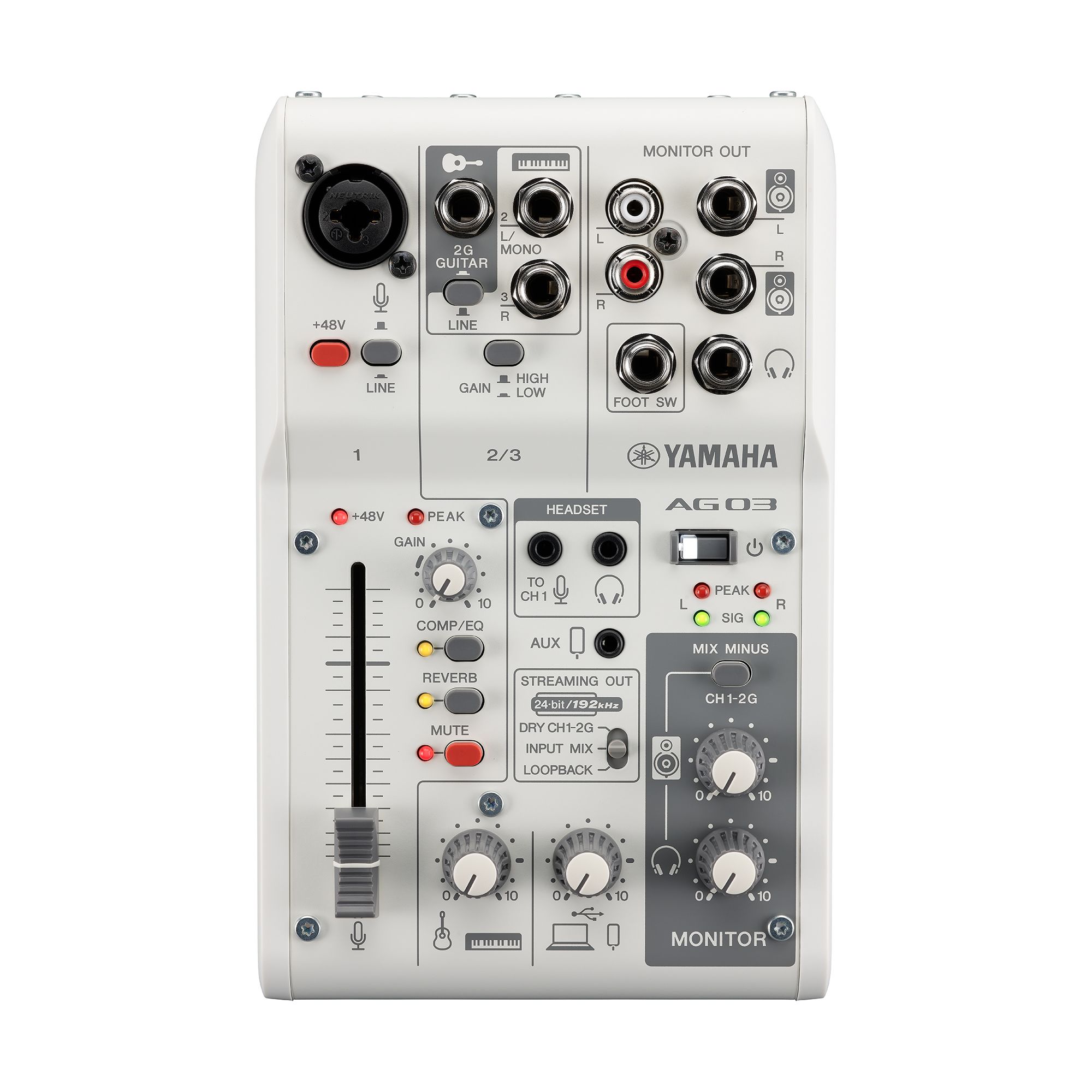 Yamaha AG03 MK2 White  USB Recording und Live Streaming Mischpult