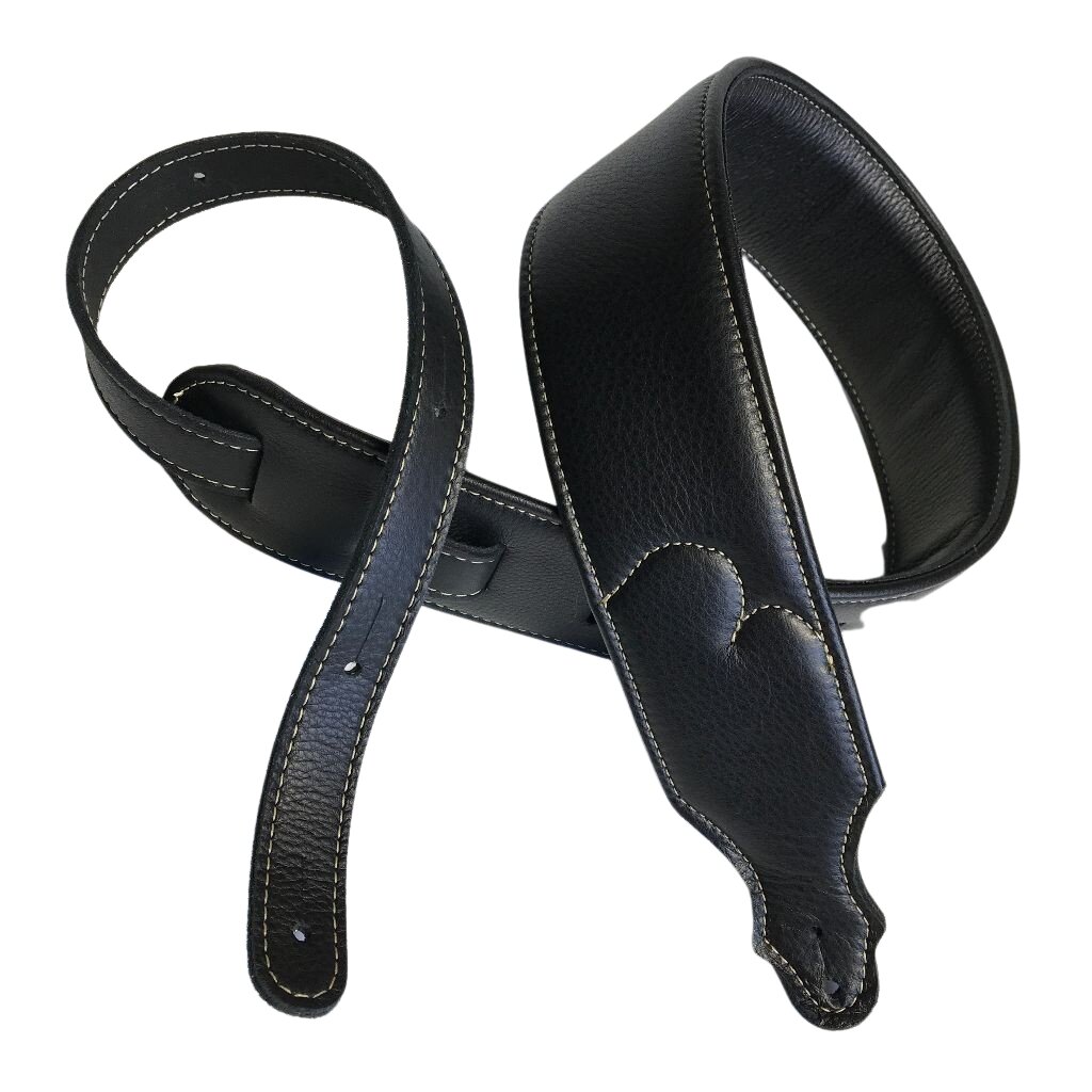 Franklin Guitar Strap Padded Black Leather