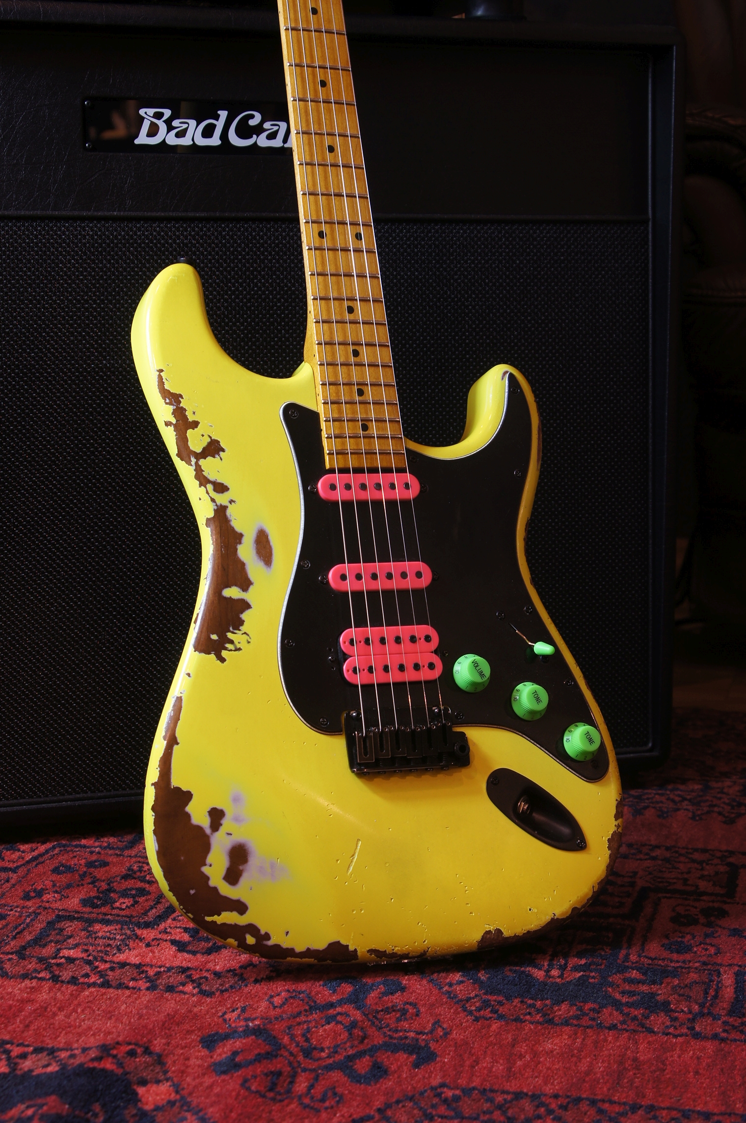 Maybach Stradovari Superfly HSS Nick Page Masterbuilt 80's Yellow Heavy Relic