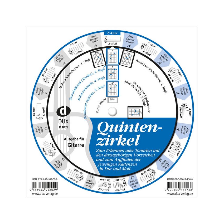 Quintenzirkel rund zum drehen doppeslseitig mit Nieten