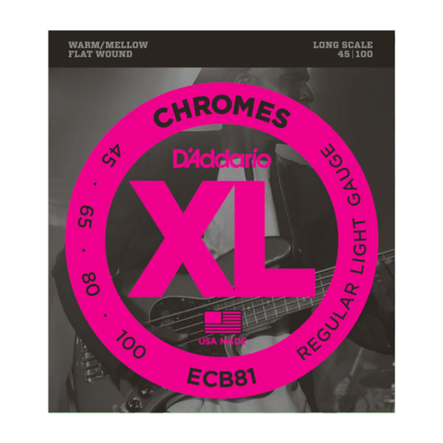 D'Addario E-Bass ECB81 Chromes flatwound 45 - 100