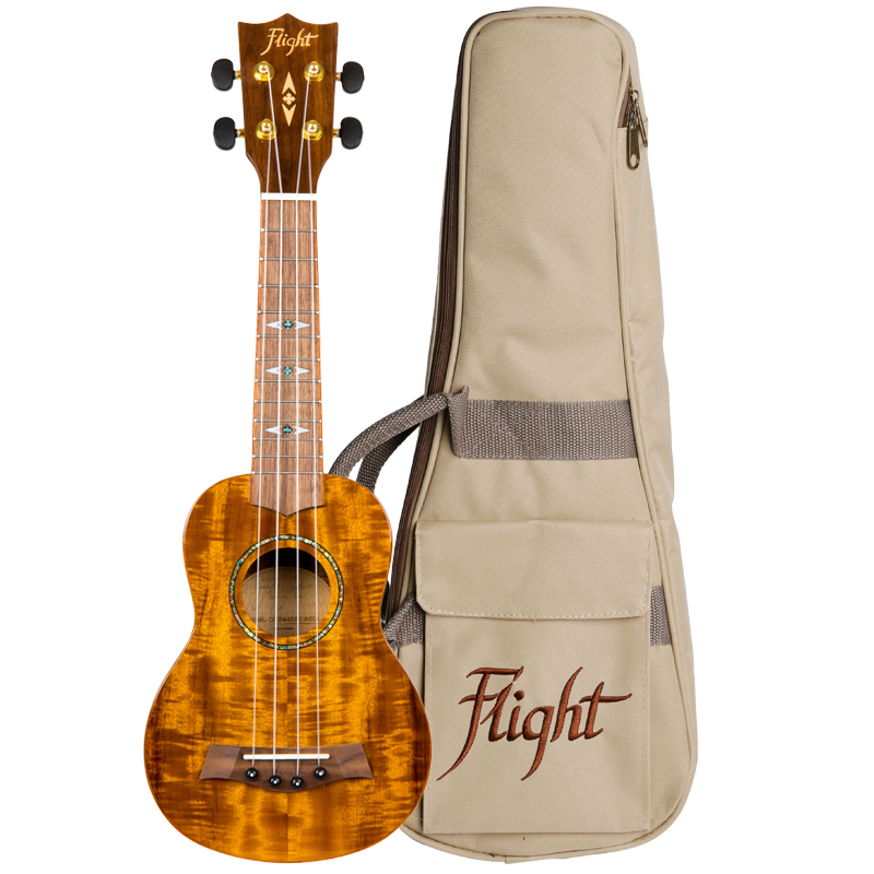 Flight Ukulele DUS 445 Koa Sopran inklusive Tasche