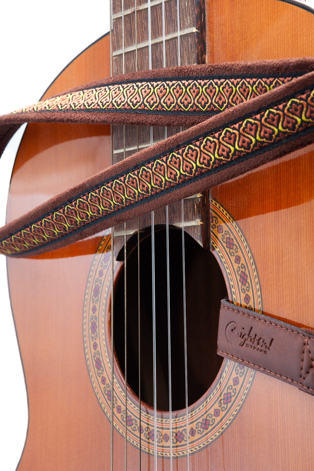 RightOn! Schallloch Gurt CLASSICAL HOOK Havana