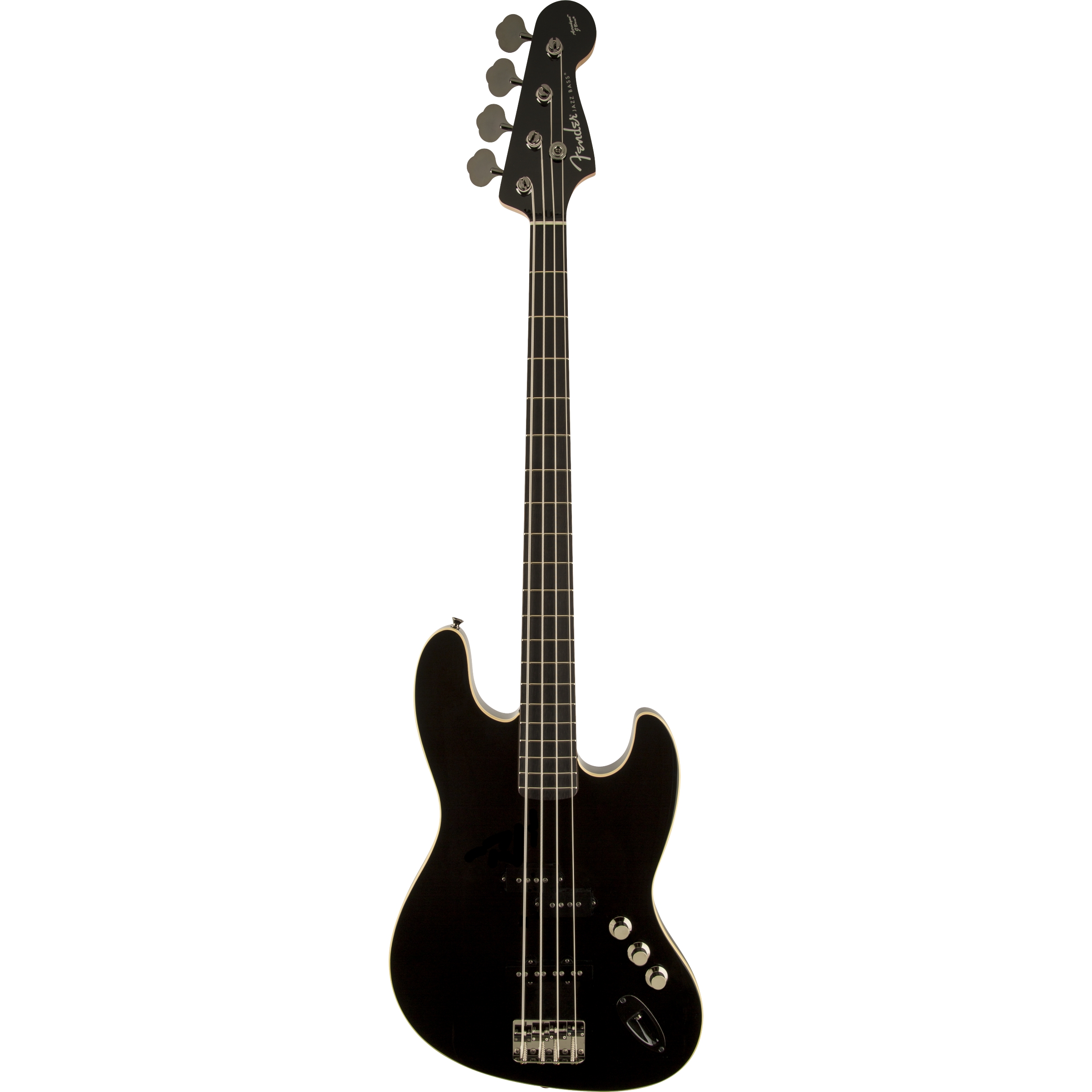 Fender Aerodyne™ Jazz Bass®, Rosewood Stained Fingerboard, Black, No Pickguard