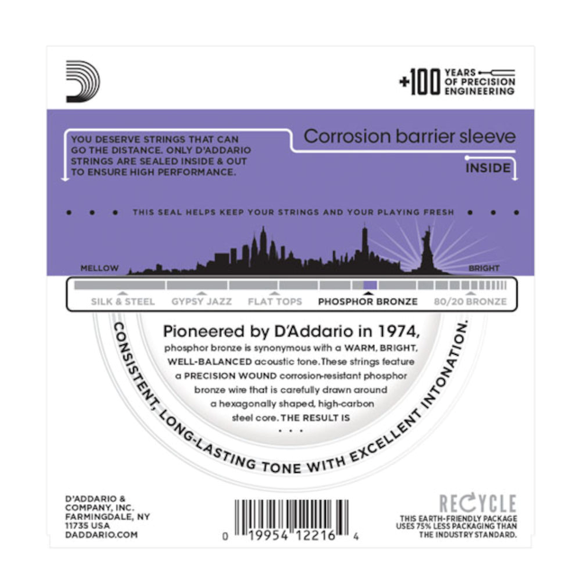 D'Addario EJ26 Phosphor Bronze custom light 11-52