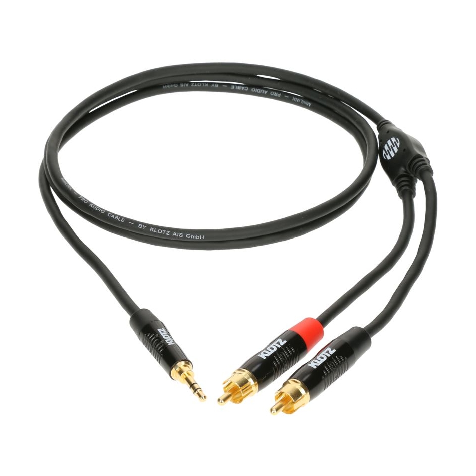 Klotz KY7 MiniLink Pro Y-kabel mini klinke 3,5 mm - 2 x RCA stecker 0,9m