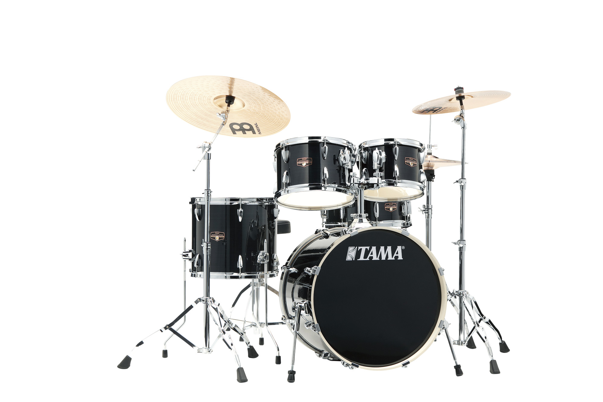 TAMA Imperialstar Drum Set 20" 5 teilig - Hairline Black + Becken, Hardware + Hocker