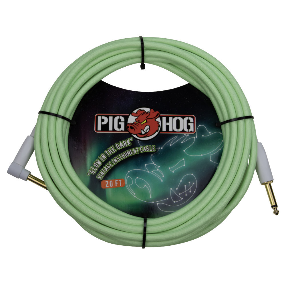 Pig Hog „Glow in the Dark“ Instrument Cable, 6m/20ft Winkelstecker