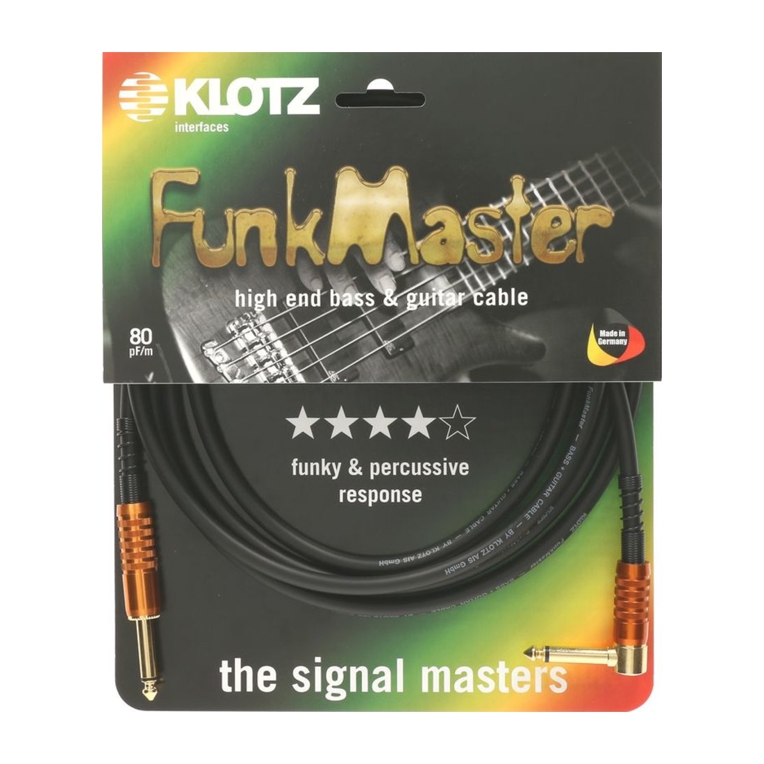 Klotz FunkMaster Instrumentenkabel Winkelstecker 3m