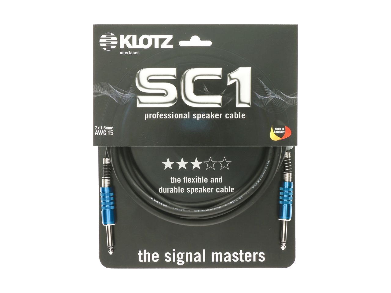 Klotz SC1 Professionelles Lautsprecherkabel Klinke 1m