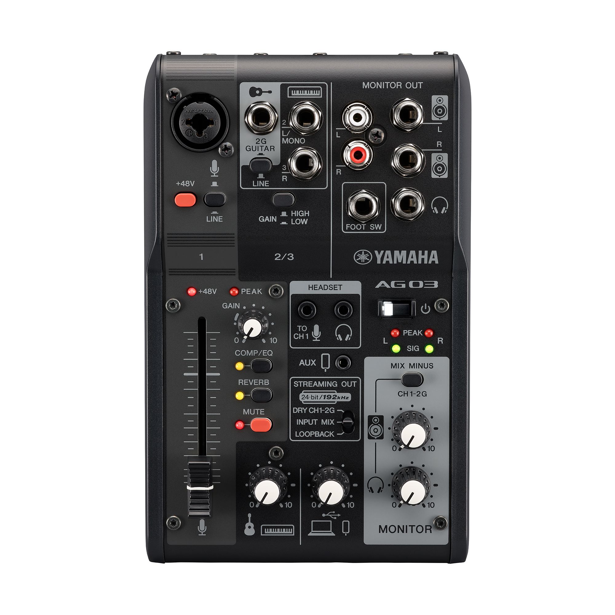 Yamaha AG03 MK2 Black  USB Recording und Live Streaming Mischpult