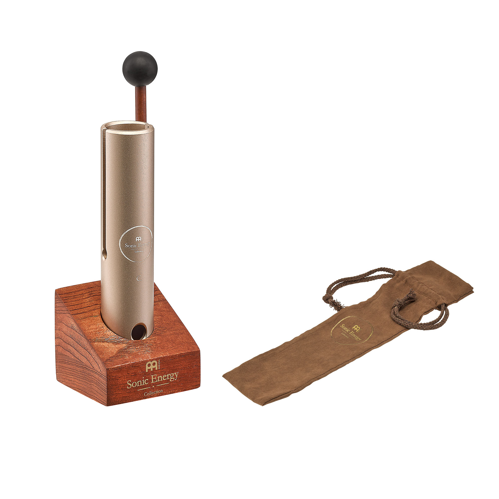 Mein Sonic Energy Wah-Wah Tube C6 432Hz mit Schlägel und Ständer