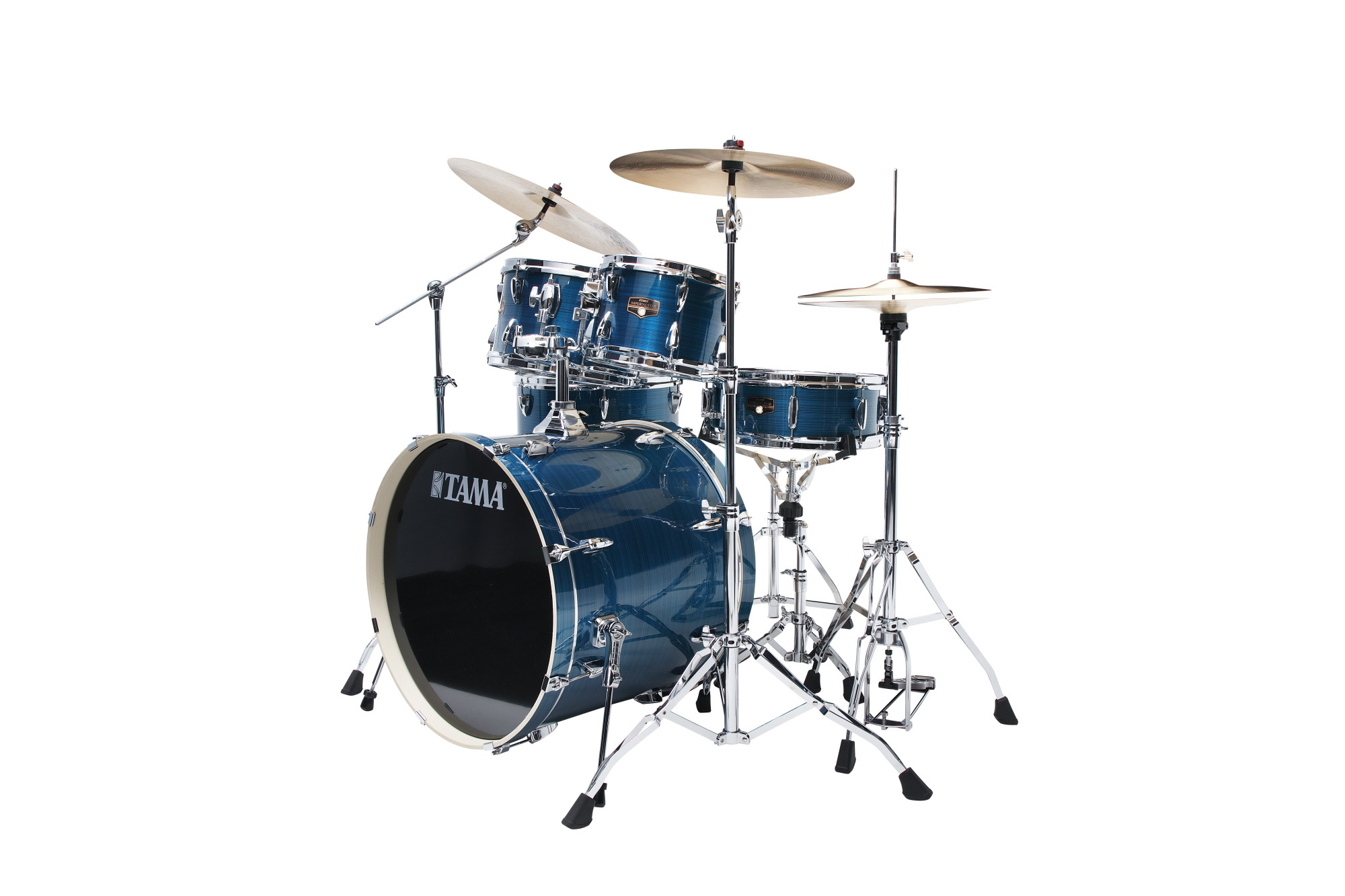 TAMA Imperialstar Drum Set 22" 5 teilig - Hairline Blue + Becken, Hardware + Hocker