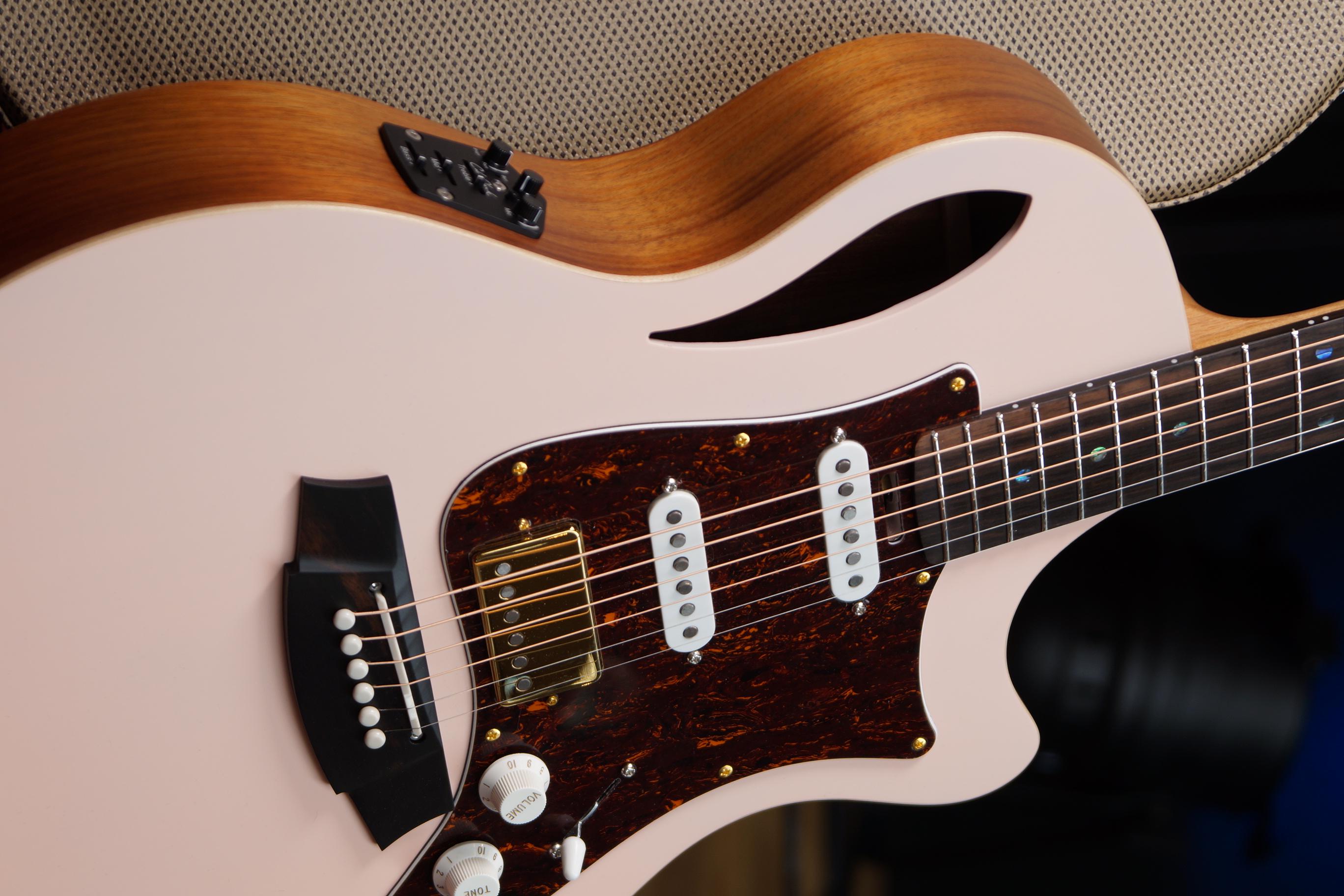 Cole Clark True Hybrid Thin - TL2EC-BLBL-HSS-PNK