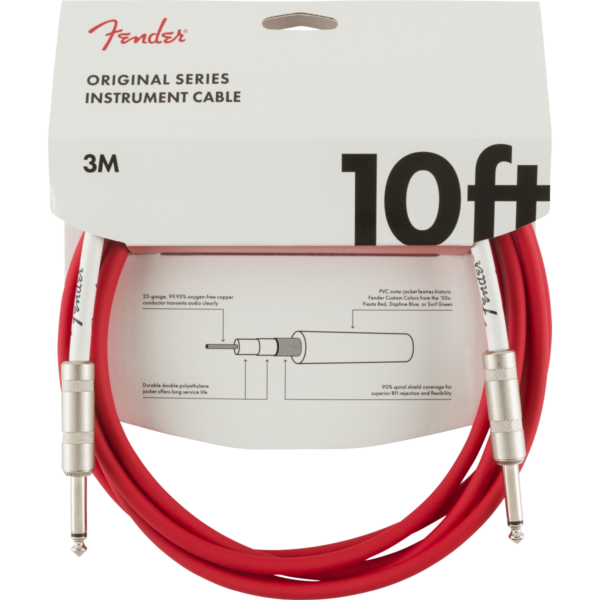 Fender Original Series Instrumentenkabel fiesta red 3m