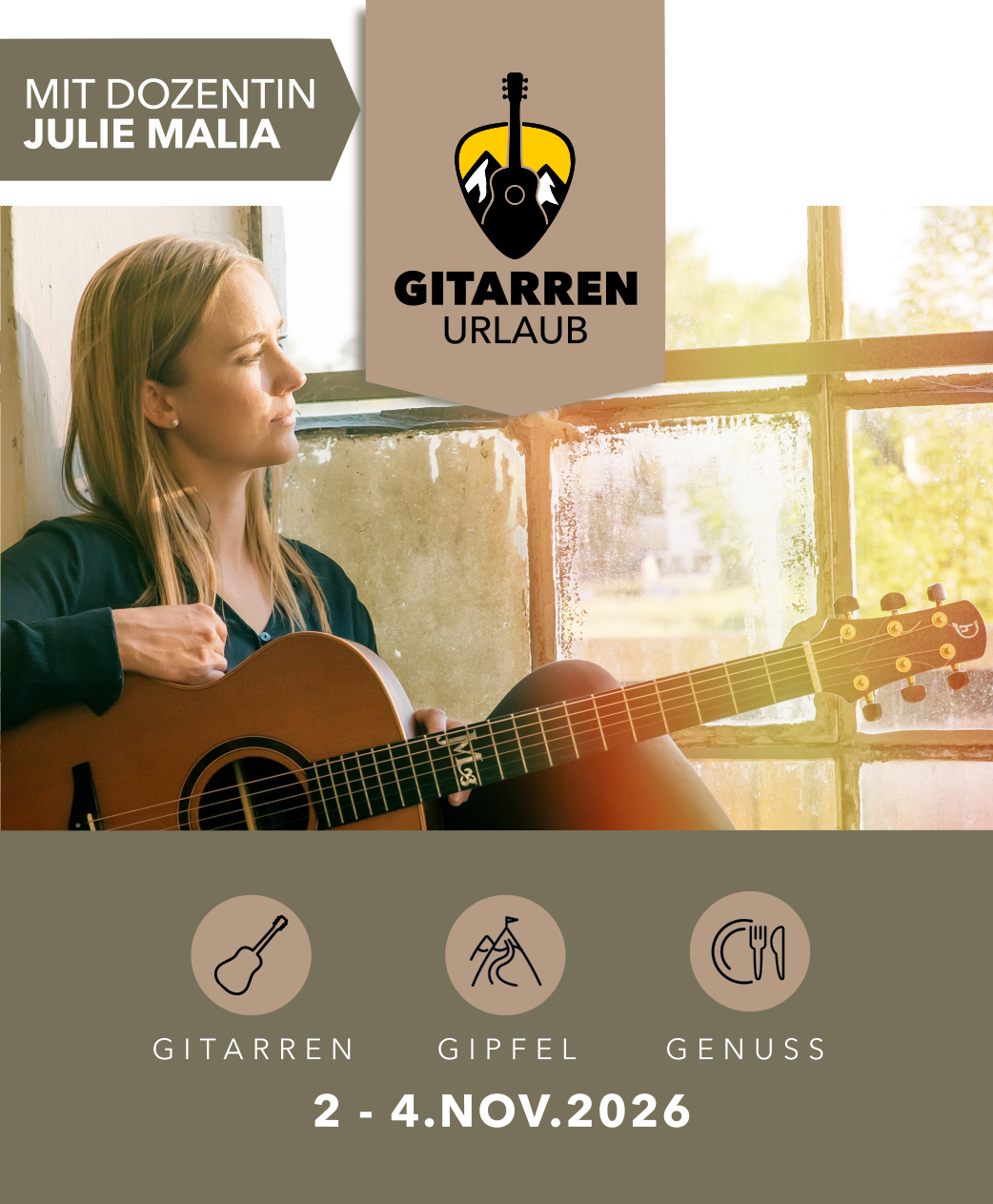GitarrenUrlaub Herbst 26 - mit Julie Malia - 02-04.11.2026