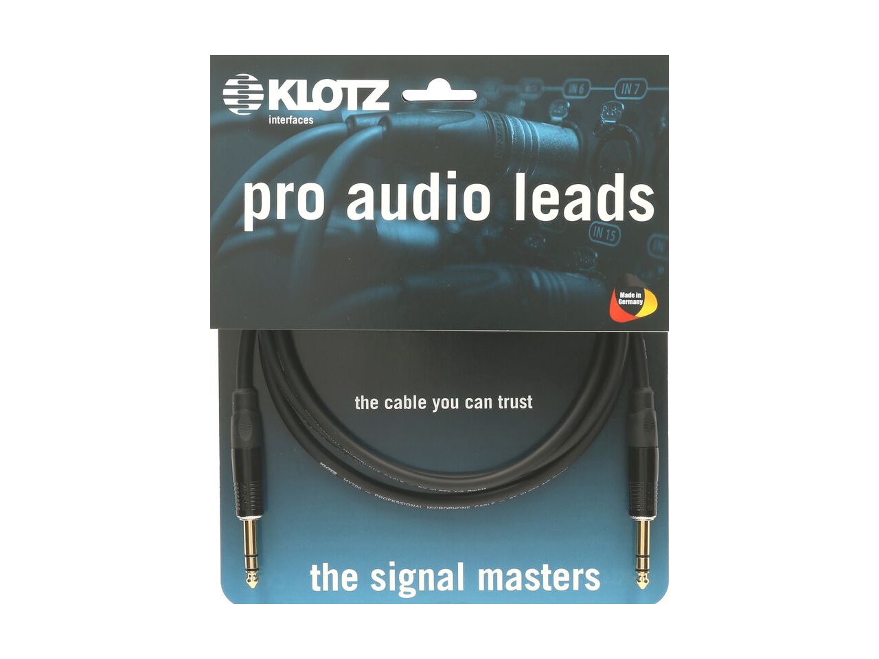 Klotz Kabel 6,3 Klinke Stereo an 6,3 Klinke Stereo 3m