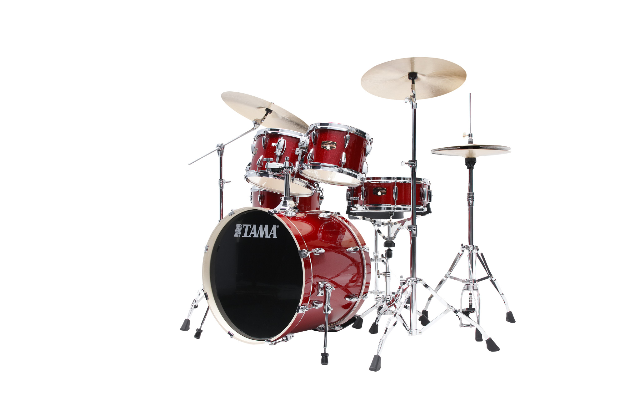 TAMA Imperialstar Drum Set 20" 5 teilig - Burnt Red Mist + Becken, Hardware + Hocker