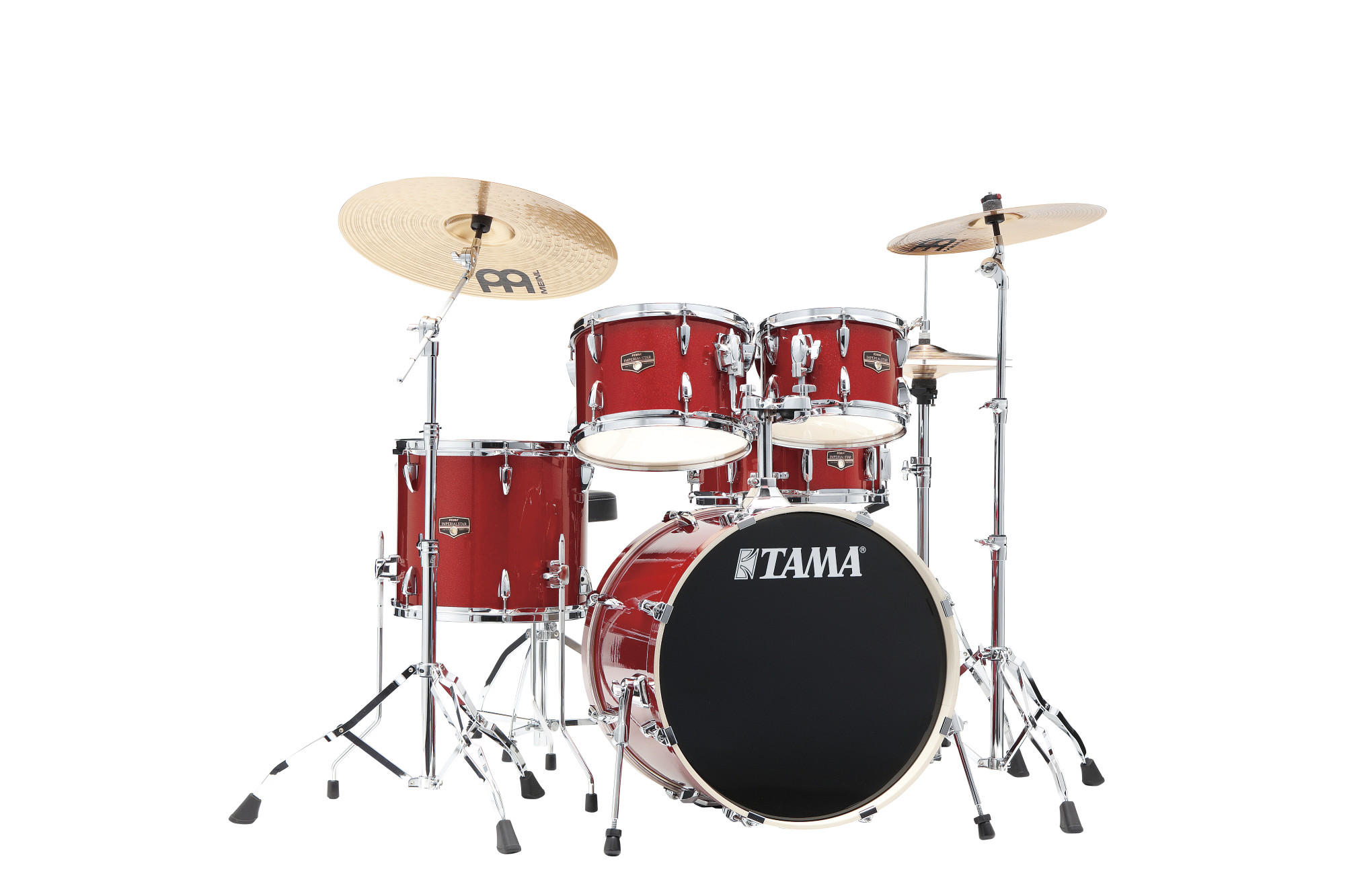 TAMA Imperialstar Drum Set 20" 5 teilig - Burnt Red Mist + Becken, Hardware + Hocker