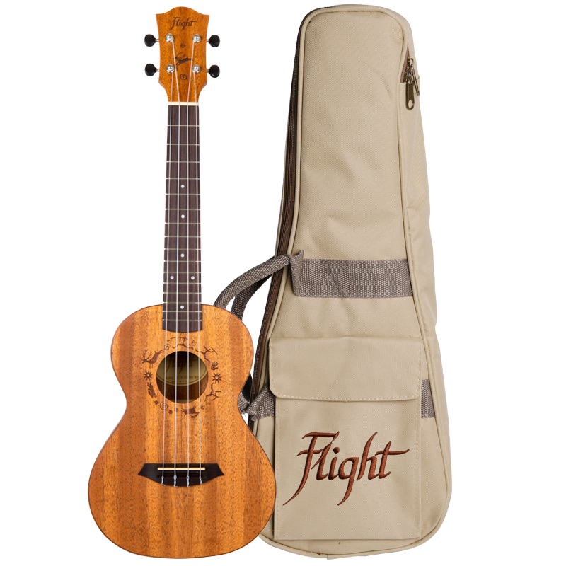 Flight Ukulele DUT 34 EQ MAH/MAH mit Tasche